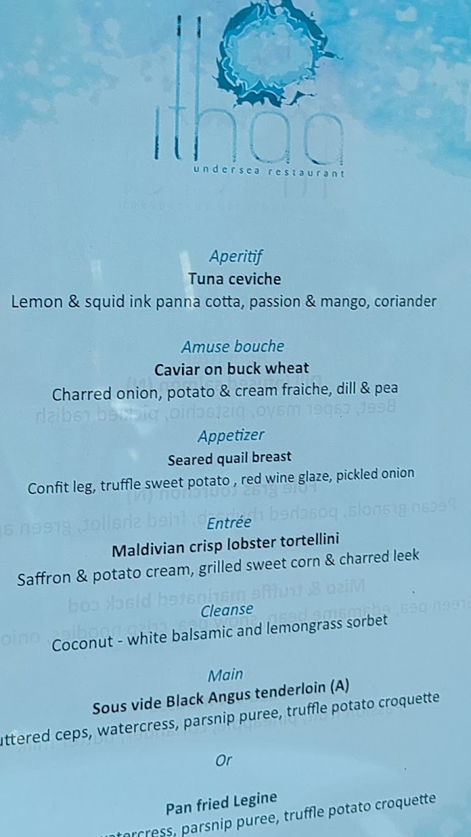 Menu Ithaa Undersea Restaurant-5