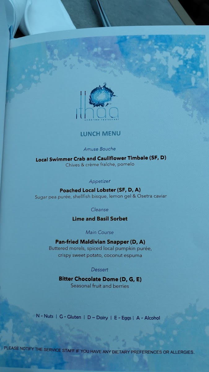 Menu Ithaa Undersea Restaurant-7